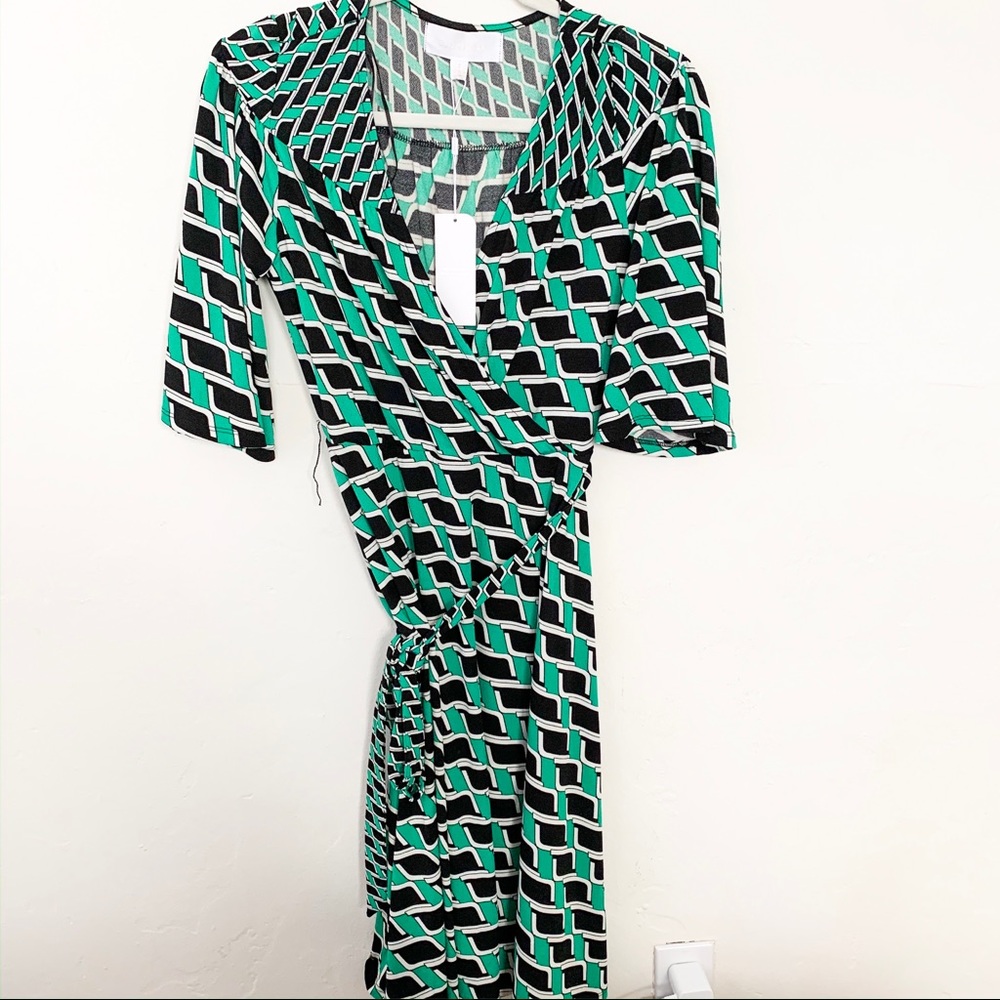 SUPERFOXX Twin Print Tie Waist Wrap Dress NWT